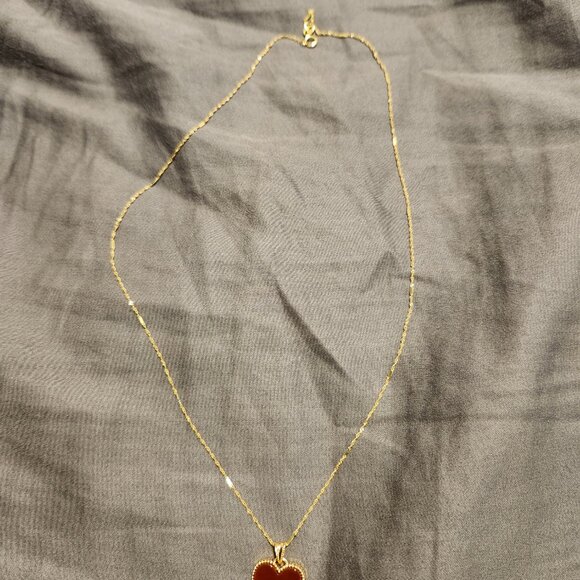 Heart pendant with light weight chain saudi Gold - Picture 3 of 3